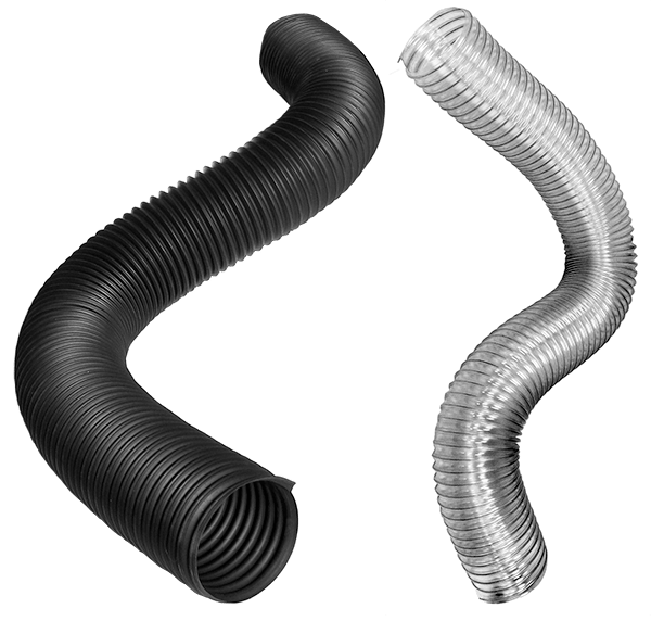 Nordfab rubber hose for dust collection - black hose and clear hose